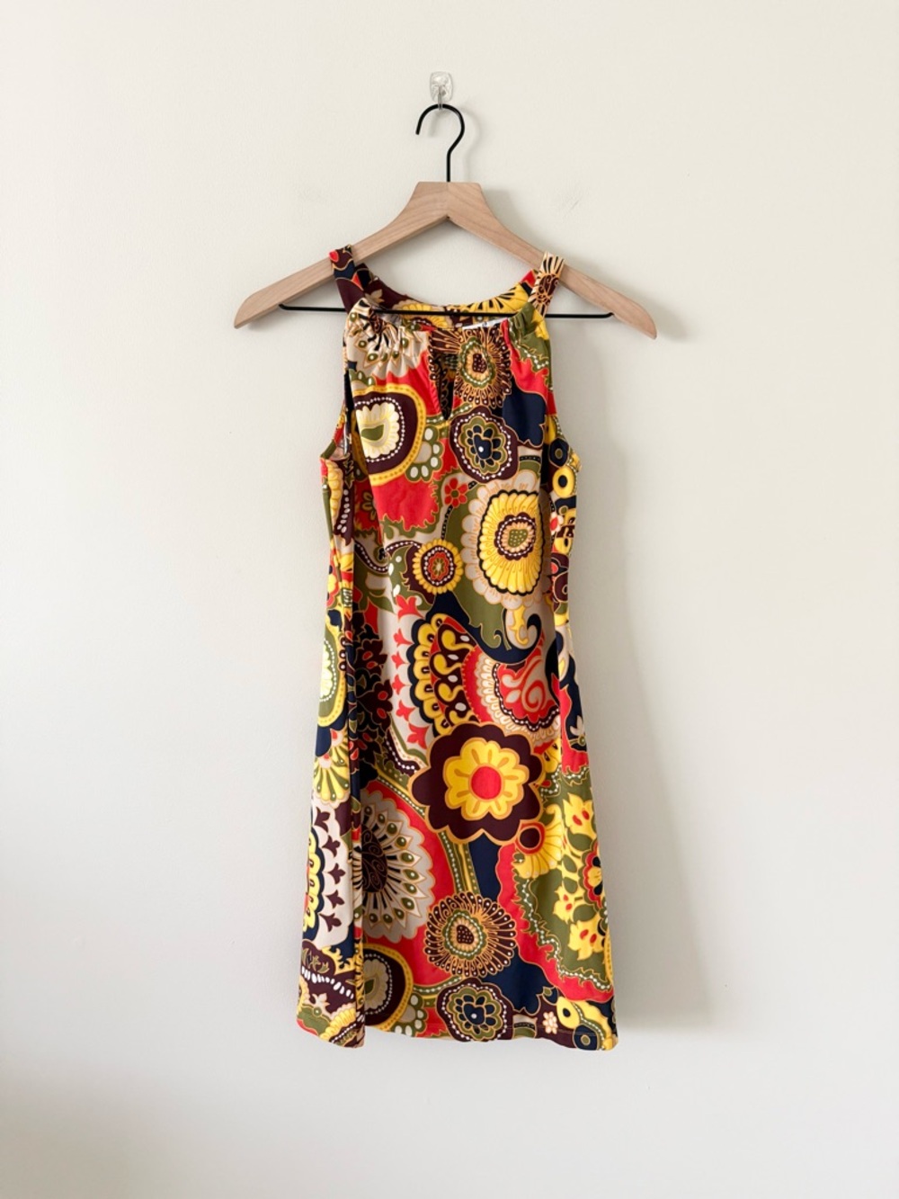 Jude Connally Sleeveless Floral Paisley Shift Dress - Yellow Multi Size XS